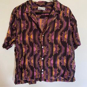 Urban Outfitters Pink and Orange Sunset Button Up Shirt ASO Taissa Turner